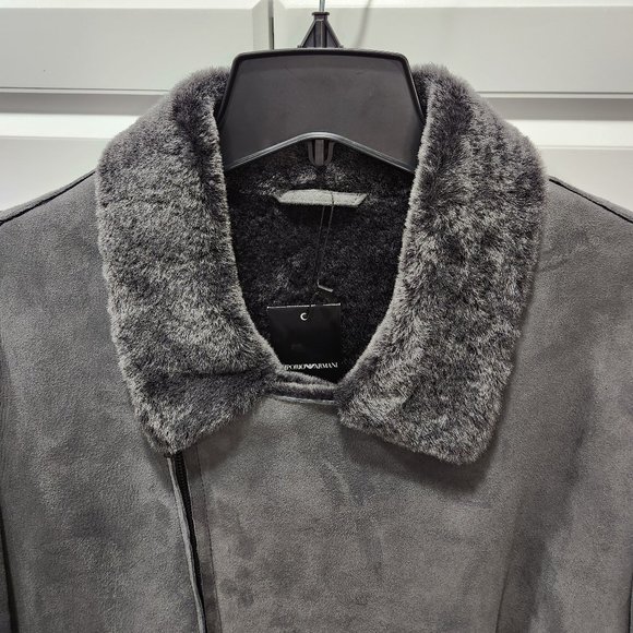 EMPORIO ARMANI Lamb Leather Shearling Jacket - Picture 2 of 16